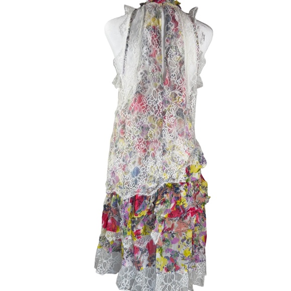 Anthropologie Sleeveless Lace-Back Tiered Mini Dress – Feminine, Flowy & Flatter - Picture 5 of 16